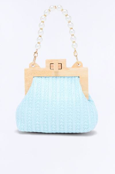 Feel The Breeze Straw Clutch - Blue
