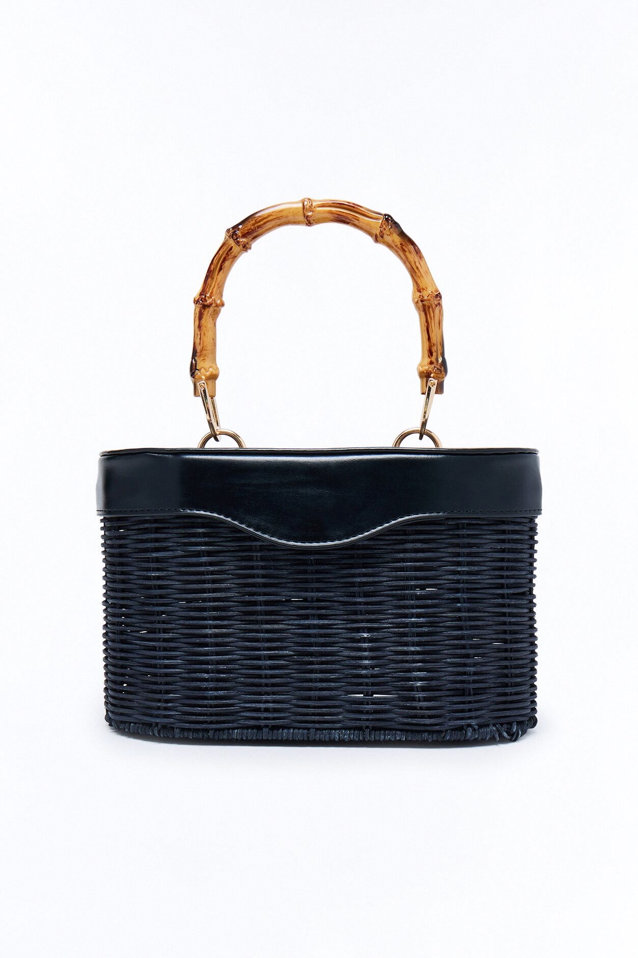 Sunhaven Straw Satchel Handbag - Black