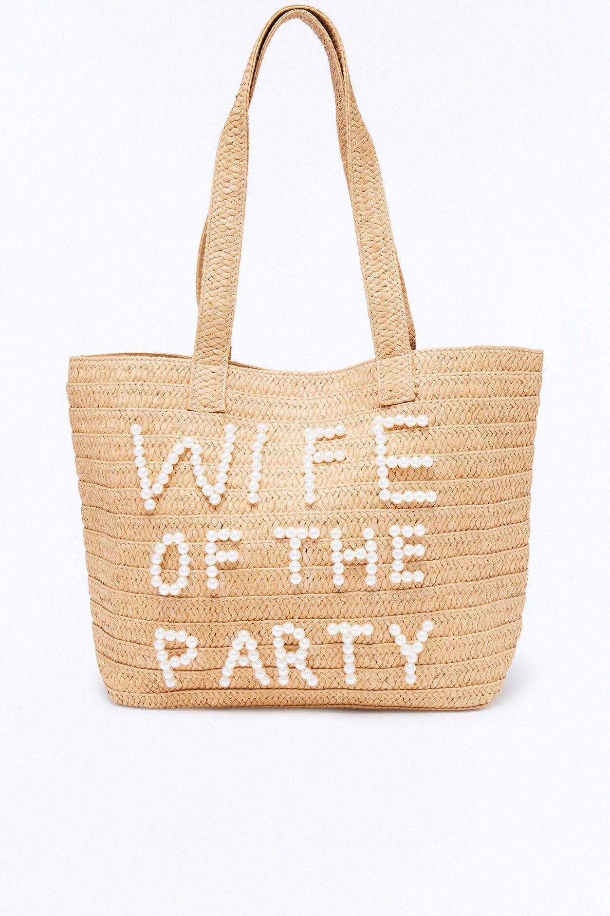 Wife Of The Party Straw Tote - Natural/Combo