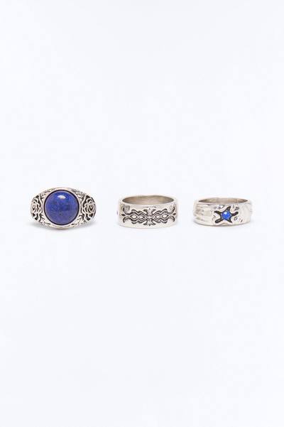 Wistful Night Multi Size Ring Set - Silver
