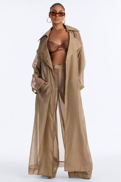 Celine Organza Trench Coat - Olive