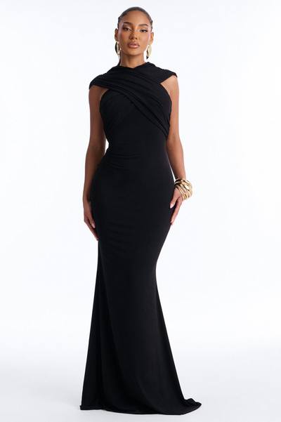 Delara Hooded Maxi Dress - Black