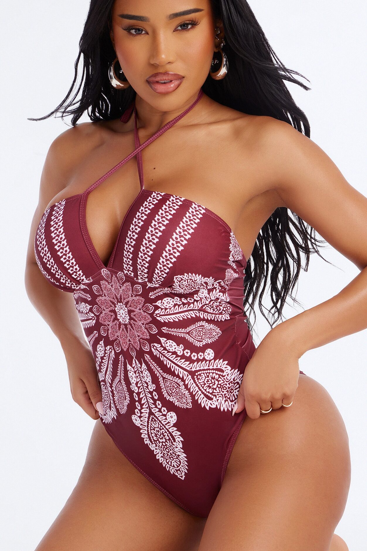 Sunset Serenity 1 Piece Swimsuit - Burgundy/combo