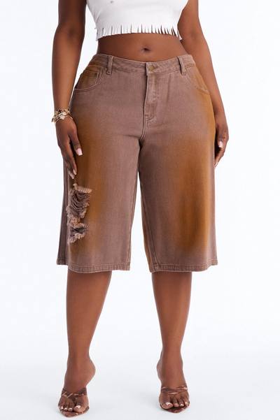 Can't Be Saved Washed Twill Bermuda Short - Brown