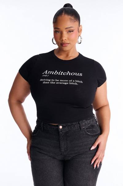 Ambitchous Baby Tee - Black