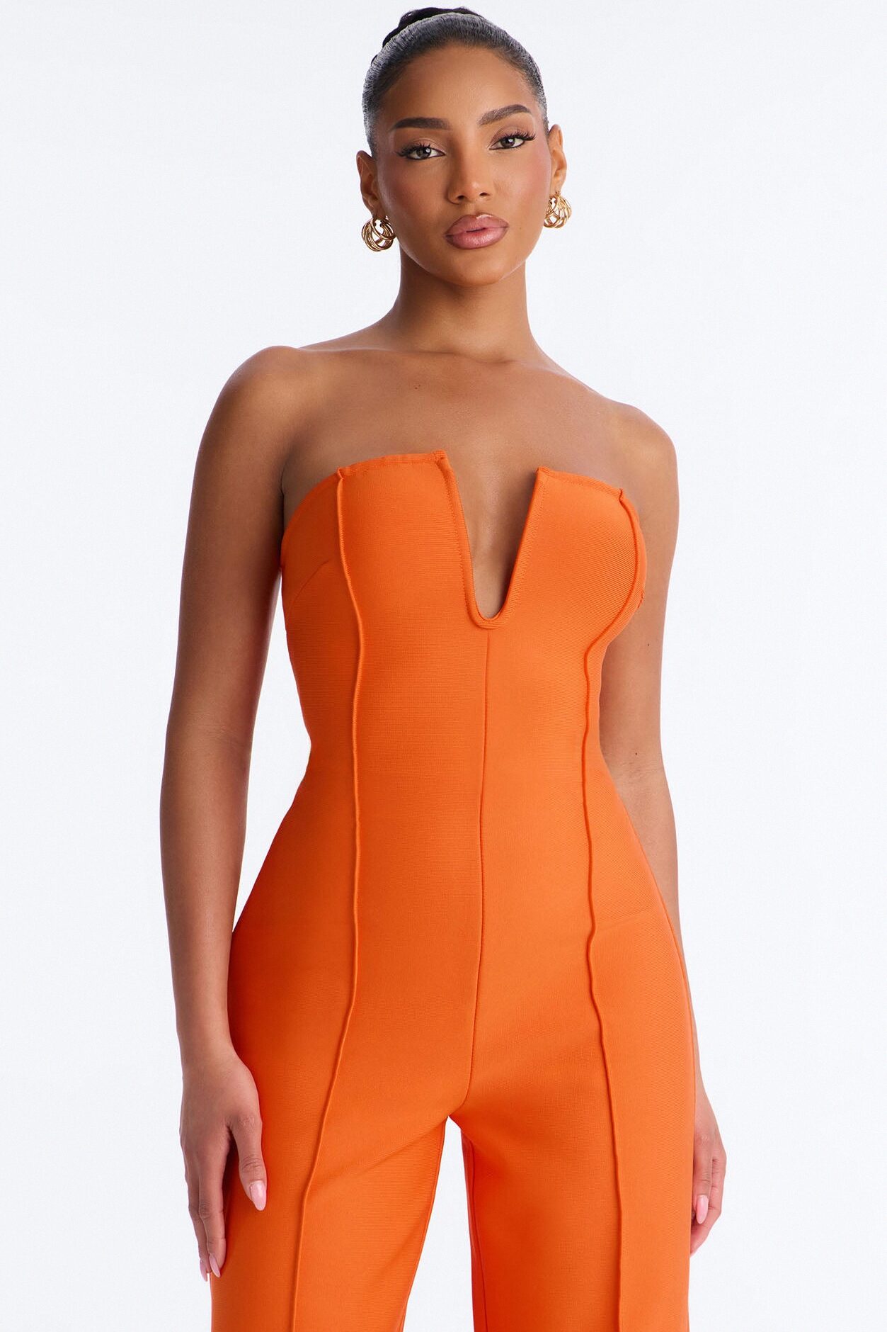 Someone To You Bandage Jumpsuit - Orange