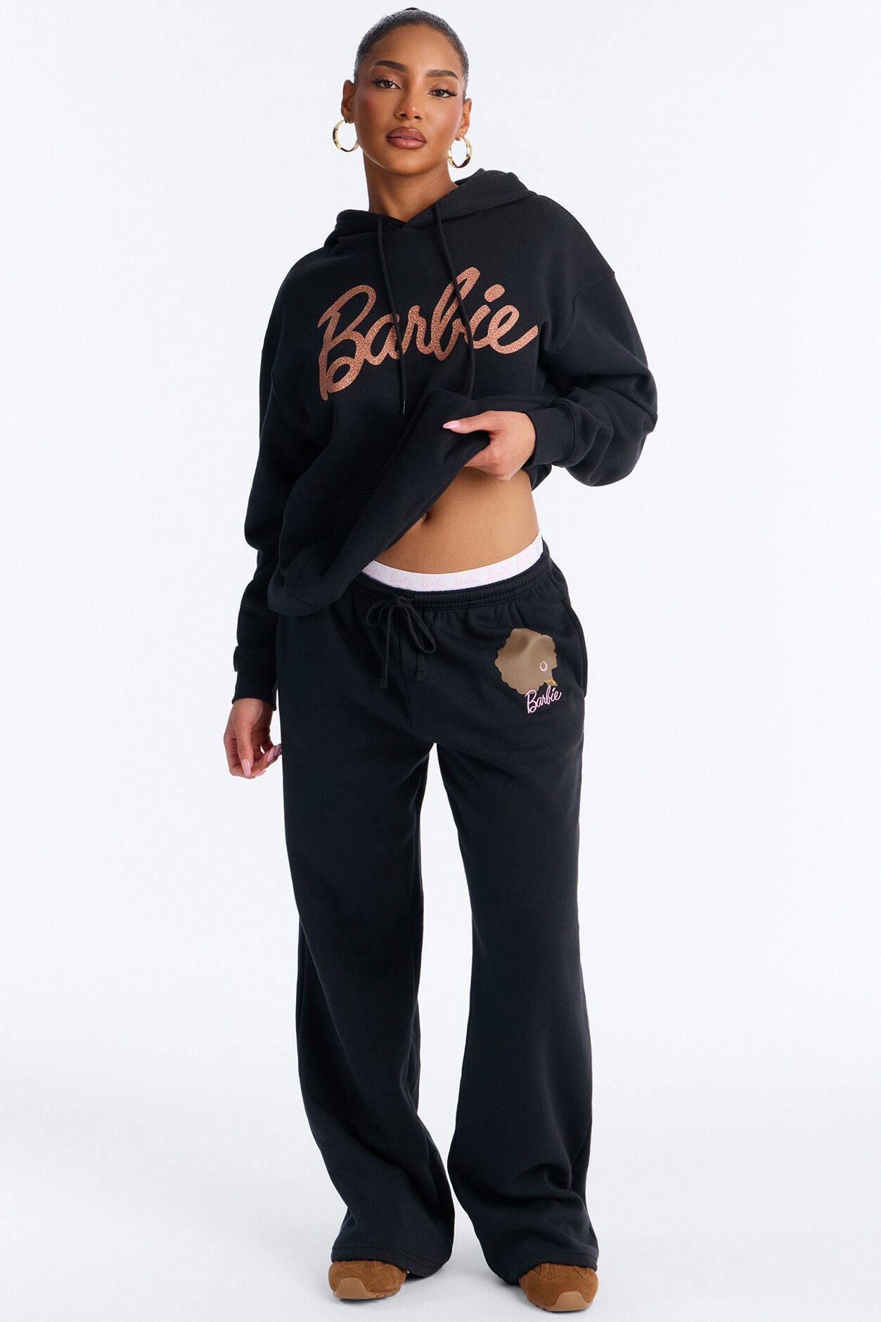 Barbie BHM Fleece Logo Waist Pant - Black