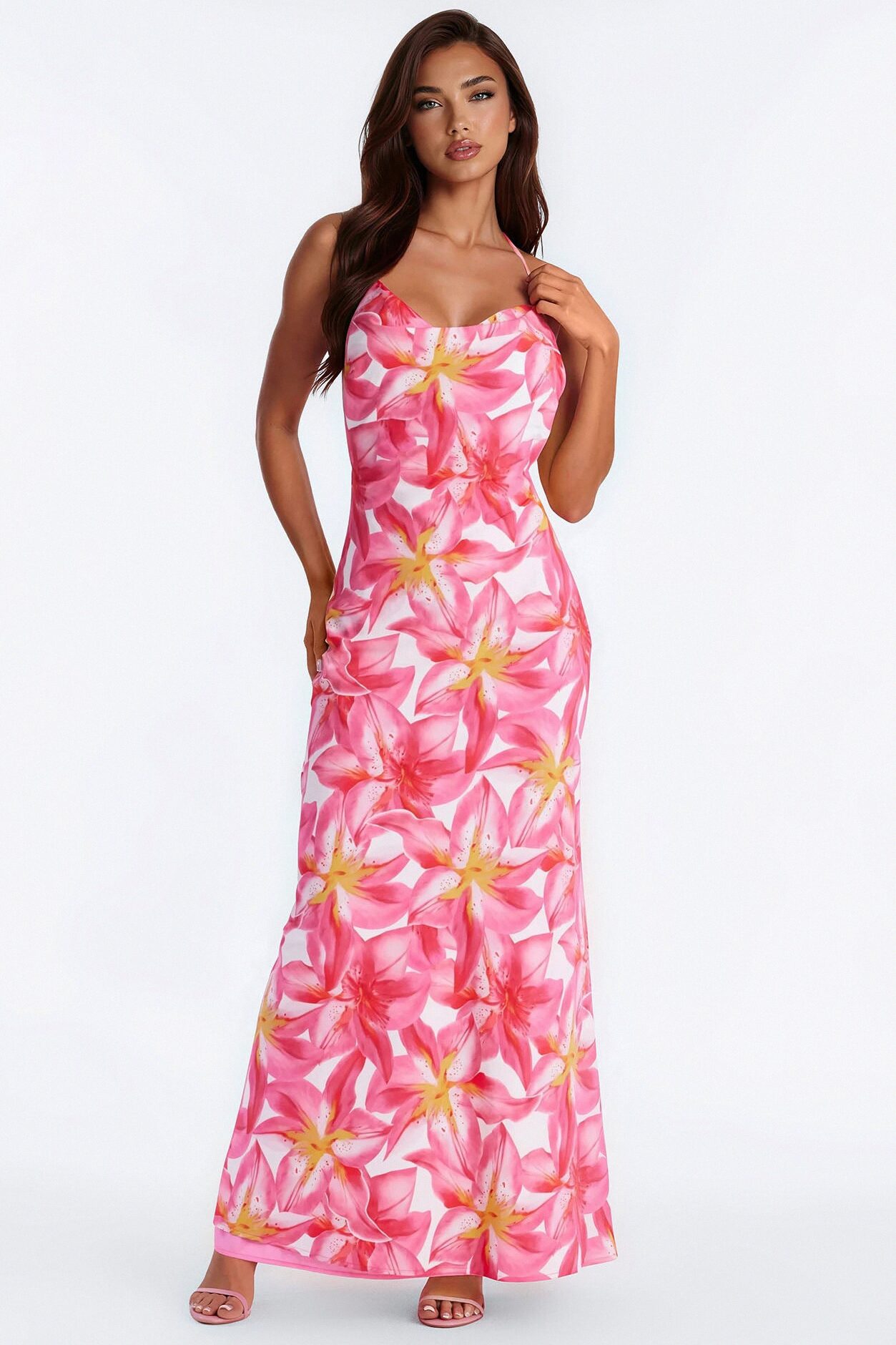 Noemi Floral Maxi Dress - Pink/combo