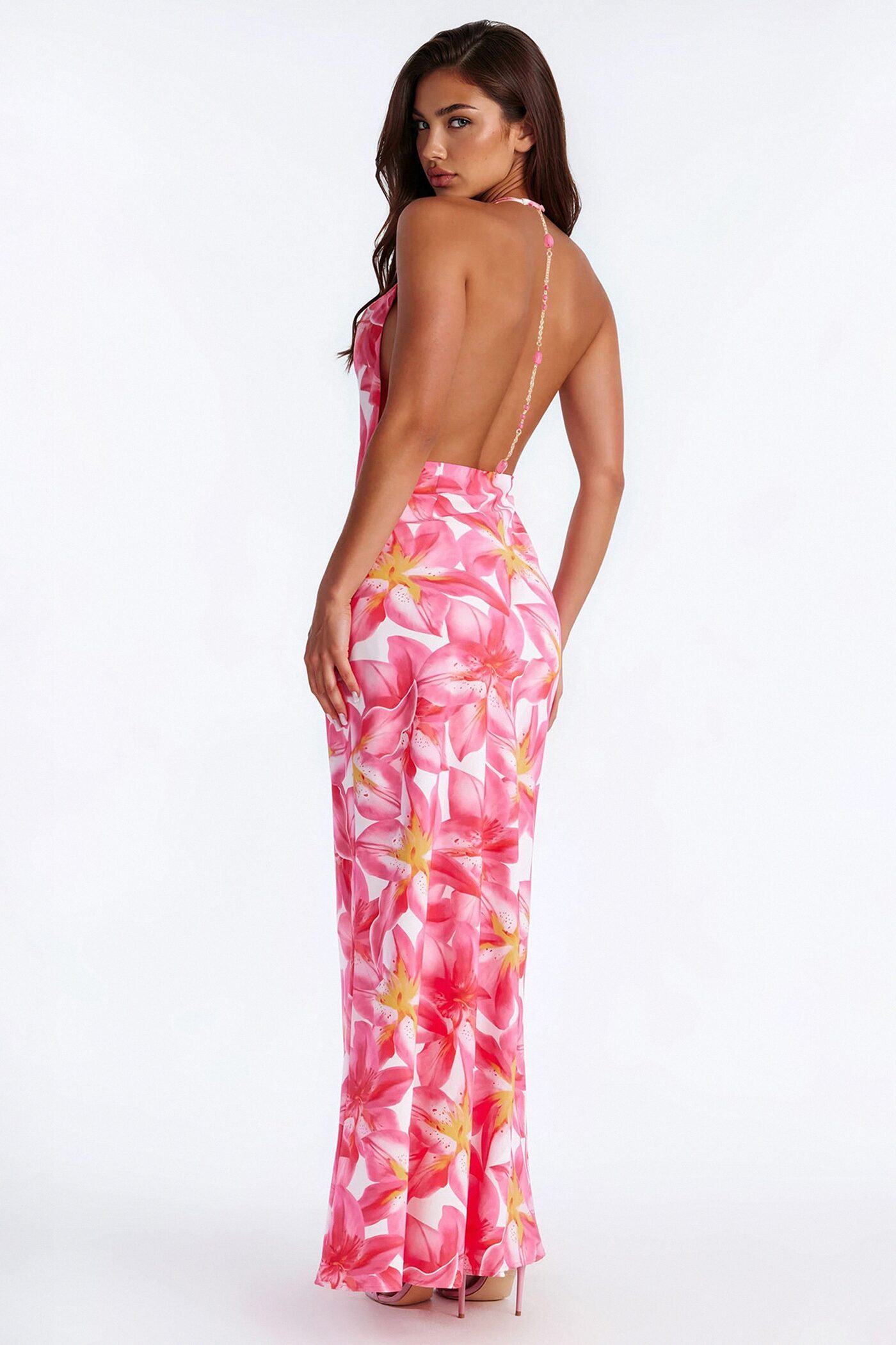 Noemi Floral Maxi Dress - Pink/combo