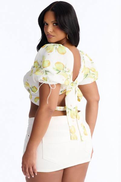 Flower Daydreams Puff Sleeve Top - White/combo