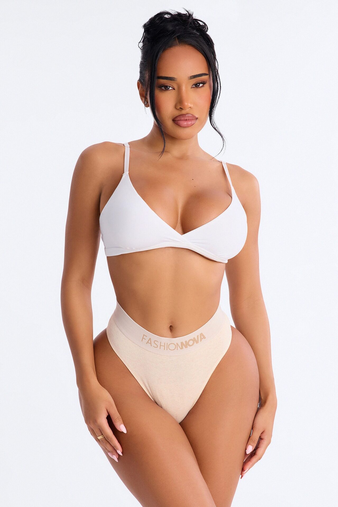 FN Mood Cotton Ribbed Hipster Panty - Oatmeal