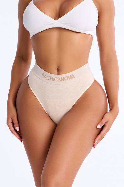 Mood Cotton Ribbed Hipster Panty - Oatmeal
