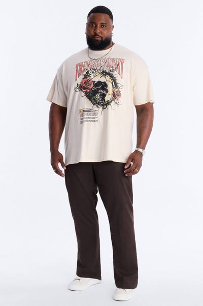 Transcendent Beyond Limits Oversized Short Sleeve Tee - Natural