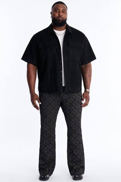 Stacked Slim Flare Distant Reality Distressed Pant - Charcoal