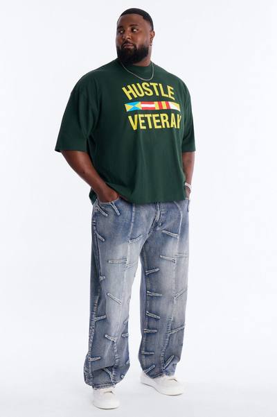 Hustle Veteran Boxy Short Sleeve Tee - Green