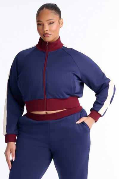 Power Trip Scuba Funnel Neck Jacket - Navy/combo