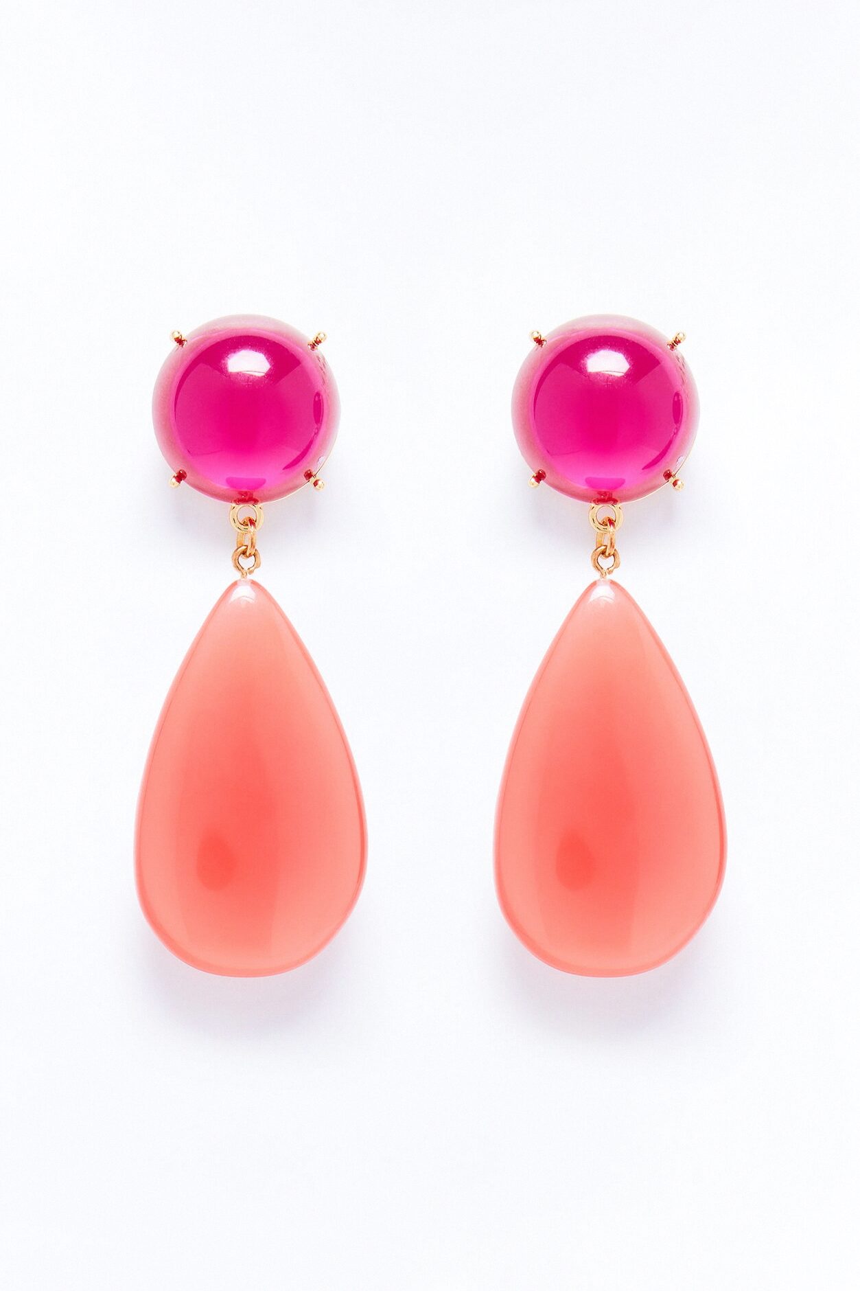 Strawberry Glaze Drop Earrings - Pink/combo