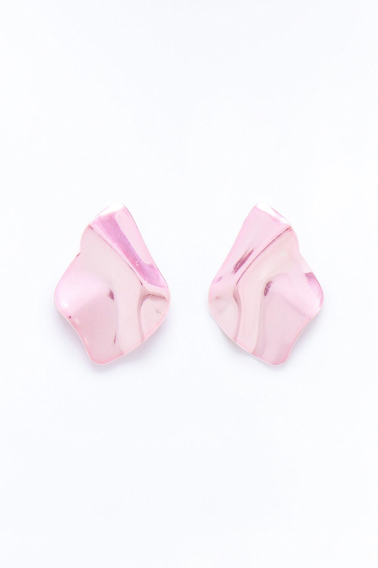 Slick Cut Abstract Drop Earrings - Pink