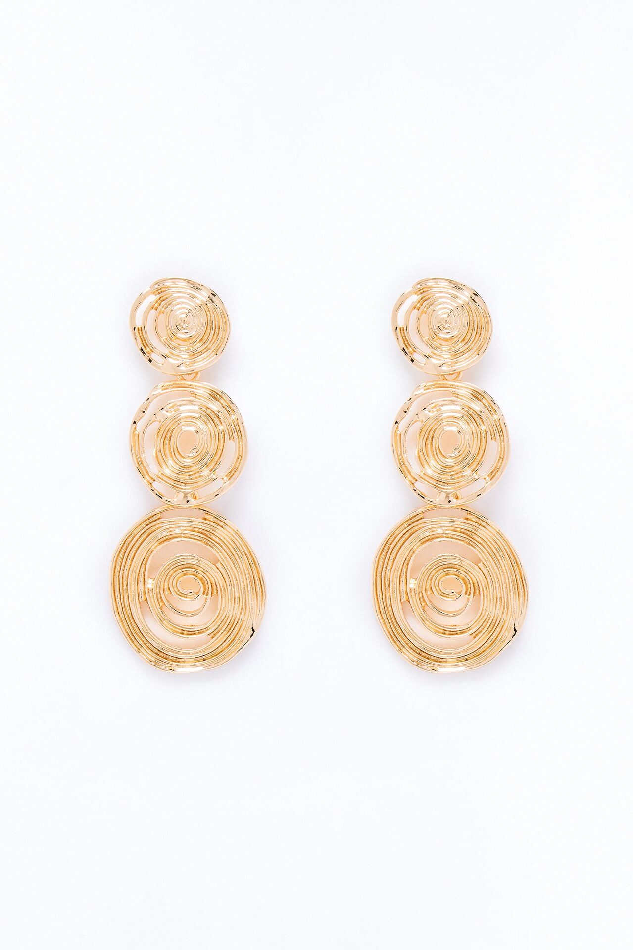 Tan Lines Hardware Drop Earrings - Gold