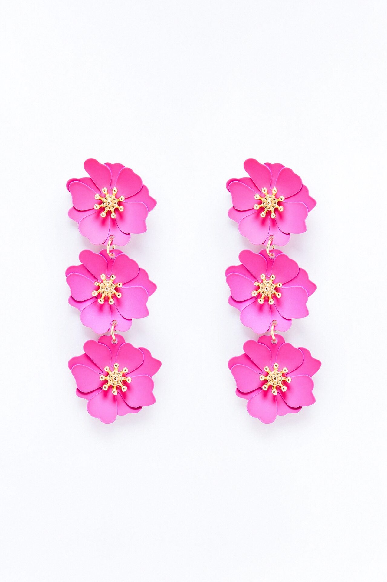 Rosy Radiance Drop Earrings - Pink