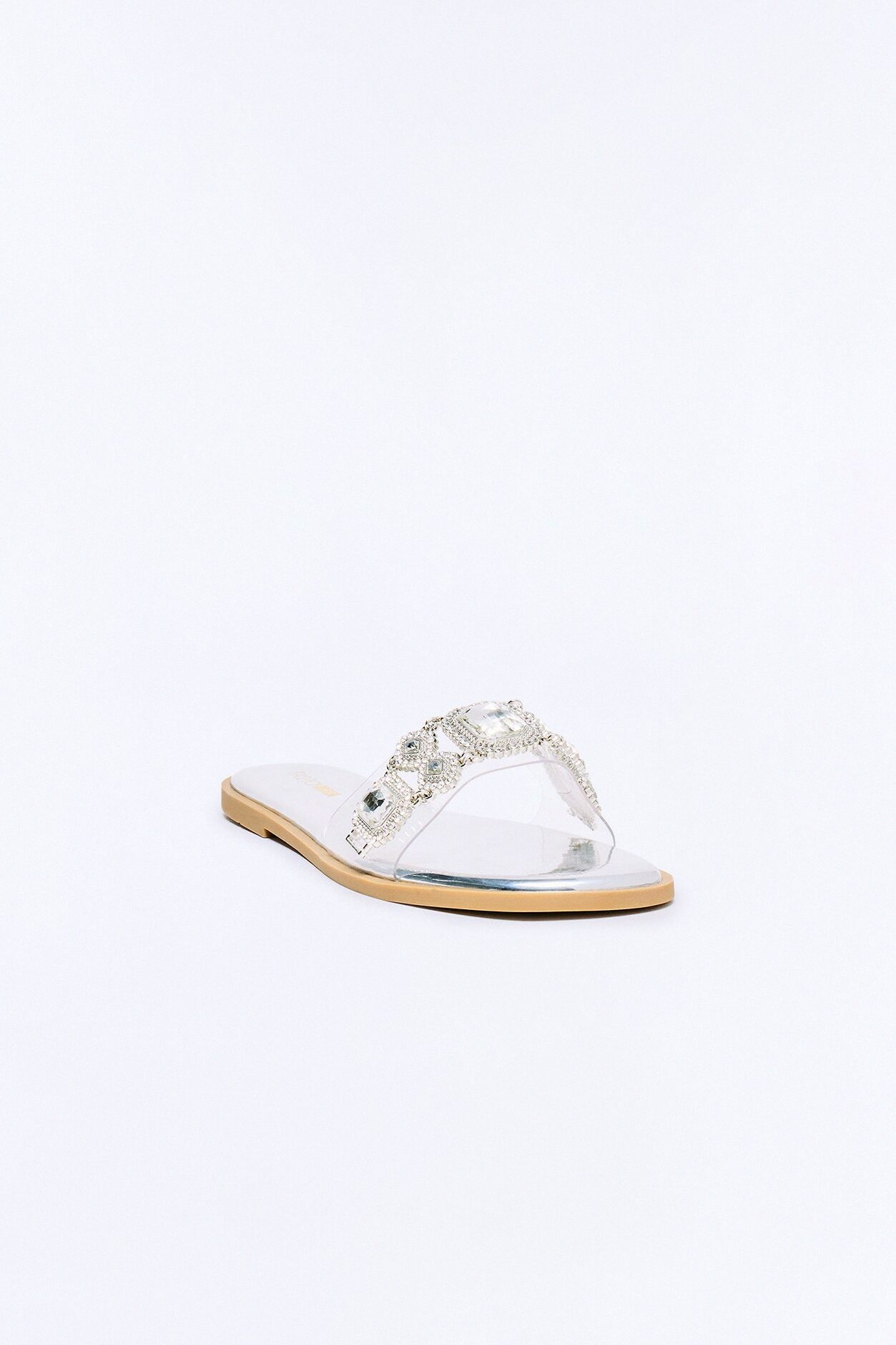 Pizzazz Jewel Rhinestone Sandals - Silver