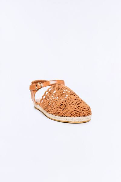 Mini Estelle Crochet Espadrille Flats - Tan