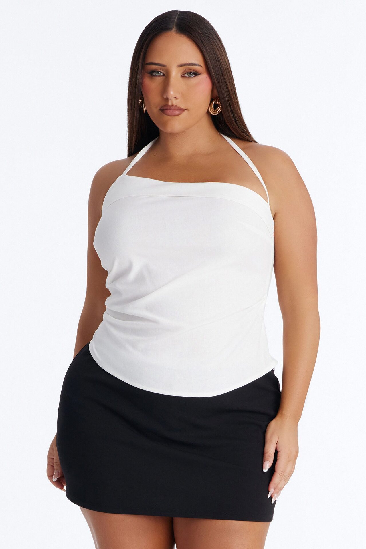 Let The Linen Do The Talking Halter Top - Stone