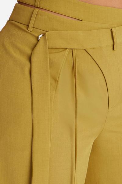 All Wrapped Up Cutout Wide Leg Trousers - Chartreuse