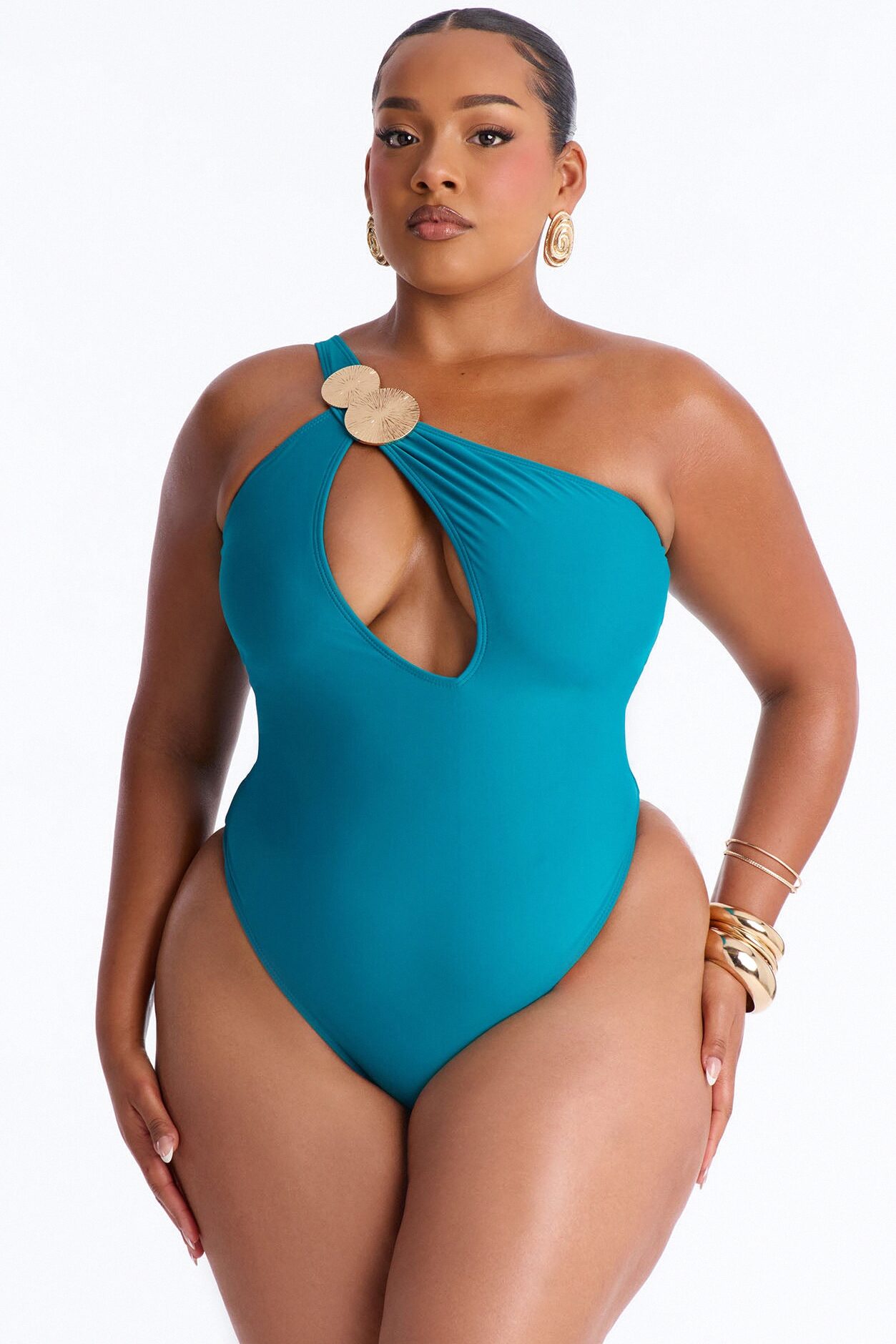 Perfect Waves Hardware Cutout 1 Piece Swimsuit - Teal