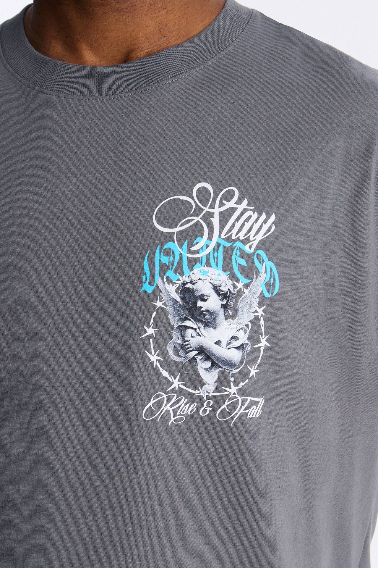 Stay United Boxy Short Sleeve Tee - Grey