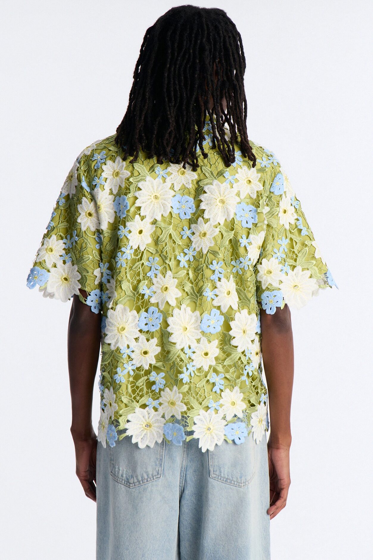 Relaxed Paradise Floral Button Up Shirt - Green