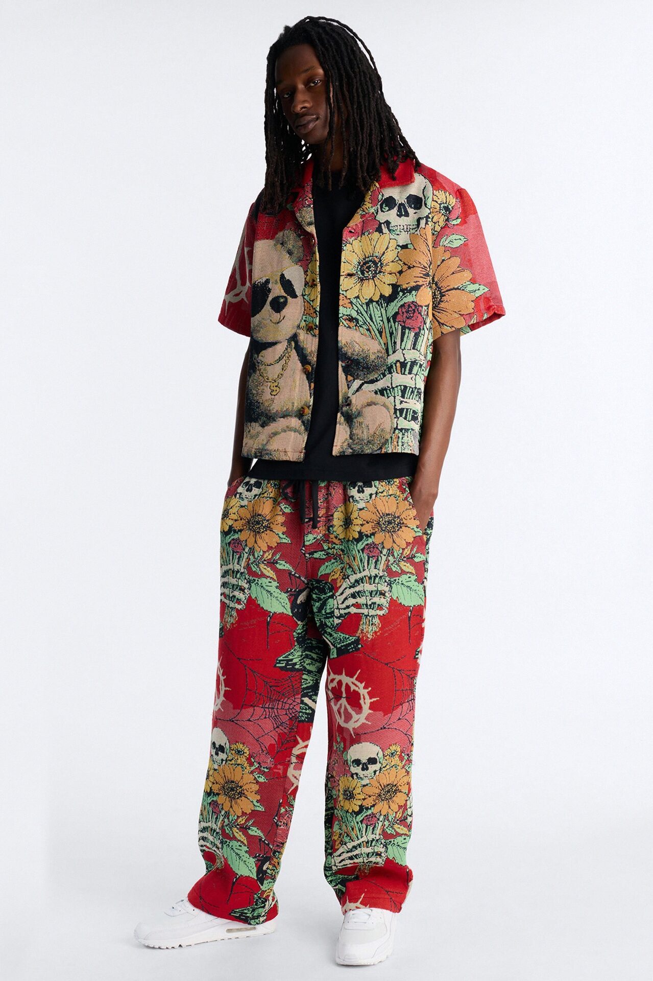 Relaxed Late Night Dream Cuban Collar Shirt - Multi Color