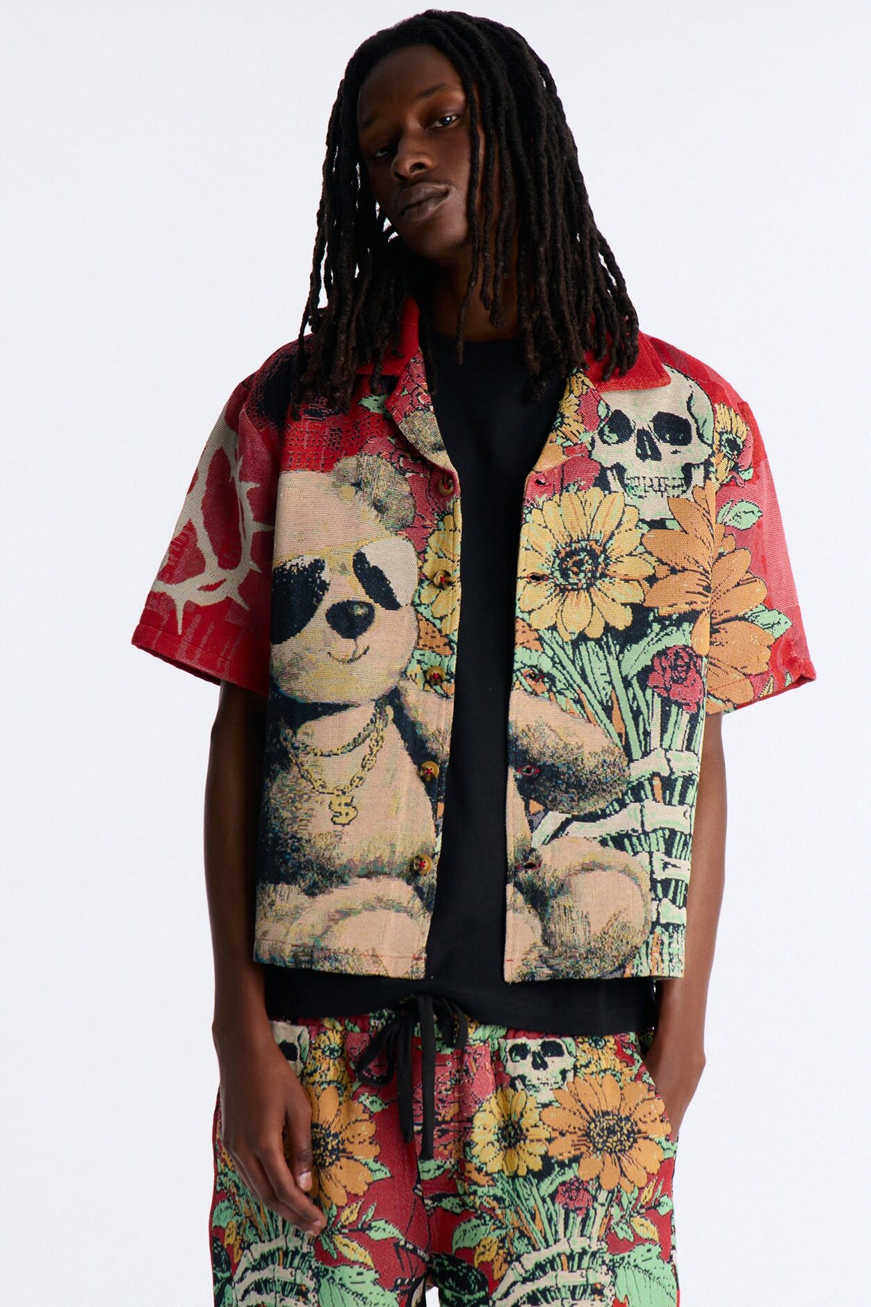 Relaxed Late Night Dream Cuban Collar Shirt - Multi Color