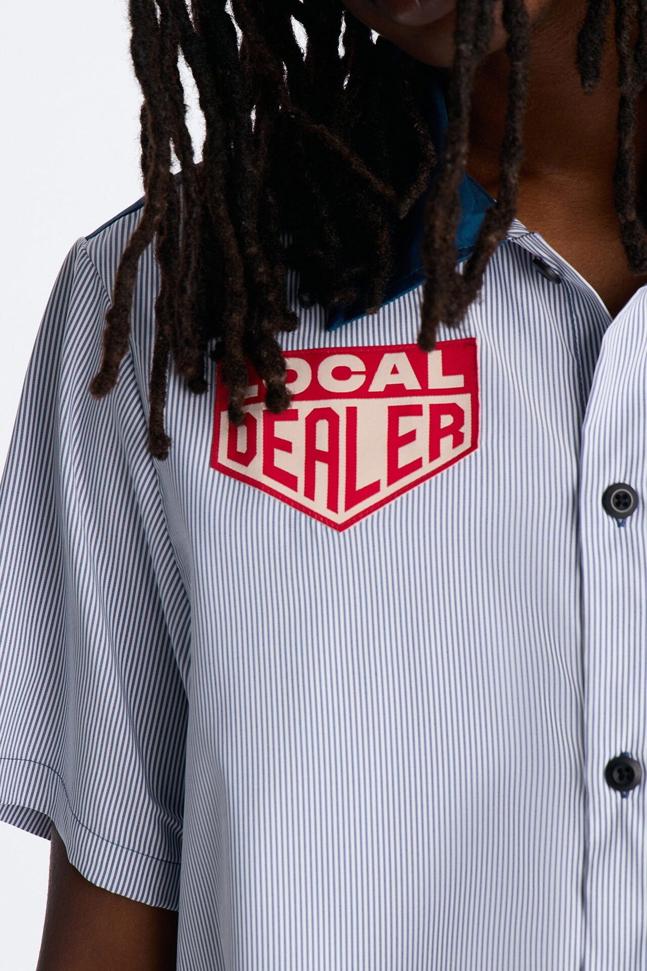 Local Dealer Striped Button Up Shirt - White