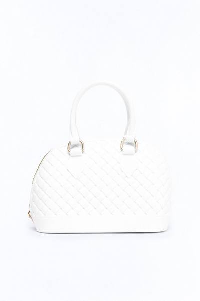 Candy Cove Woven Jelly Satchel Handbag - White