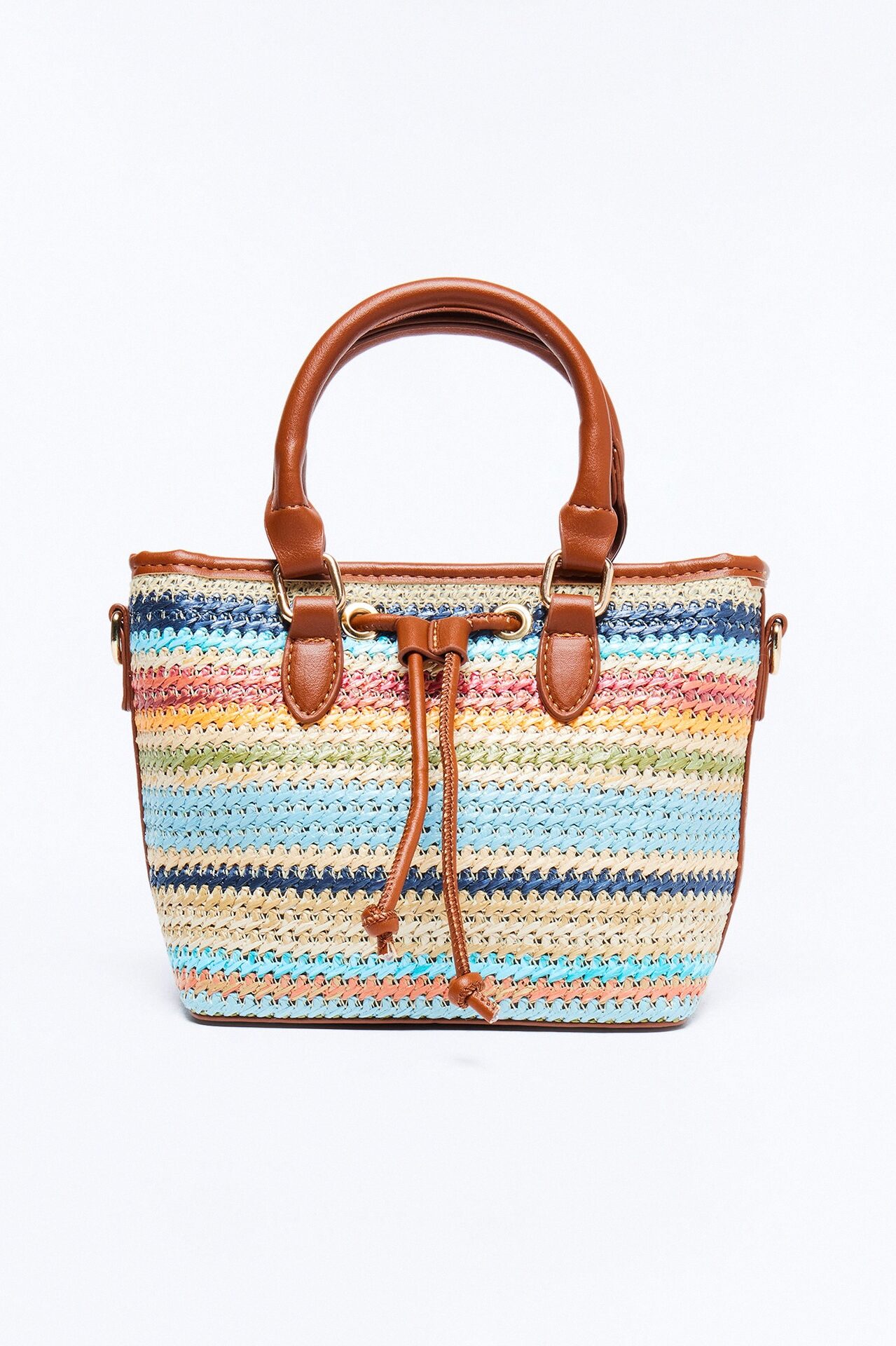 Shoreline Multicolor Straw Satchel Handbag - Multi Color