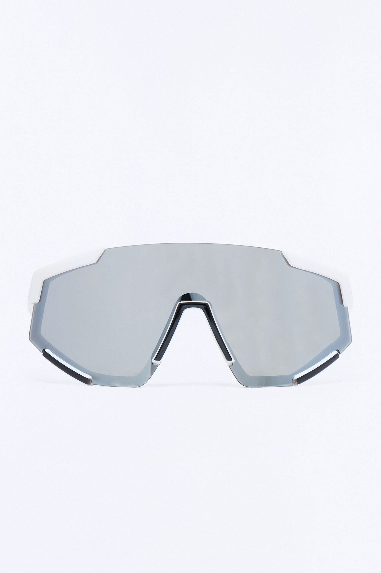 Striving Forward Sport Wrap Sunglasses - Silver/Red