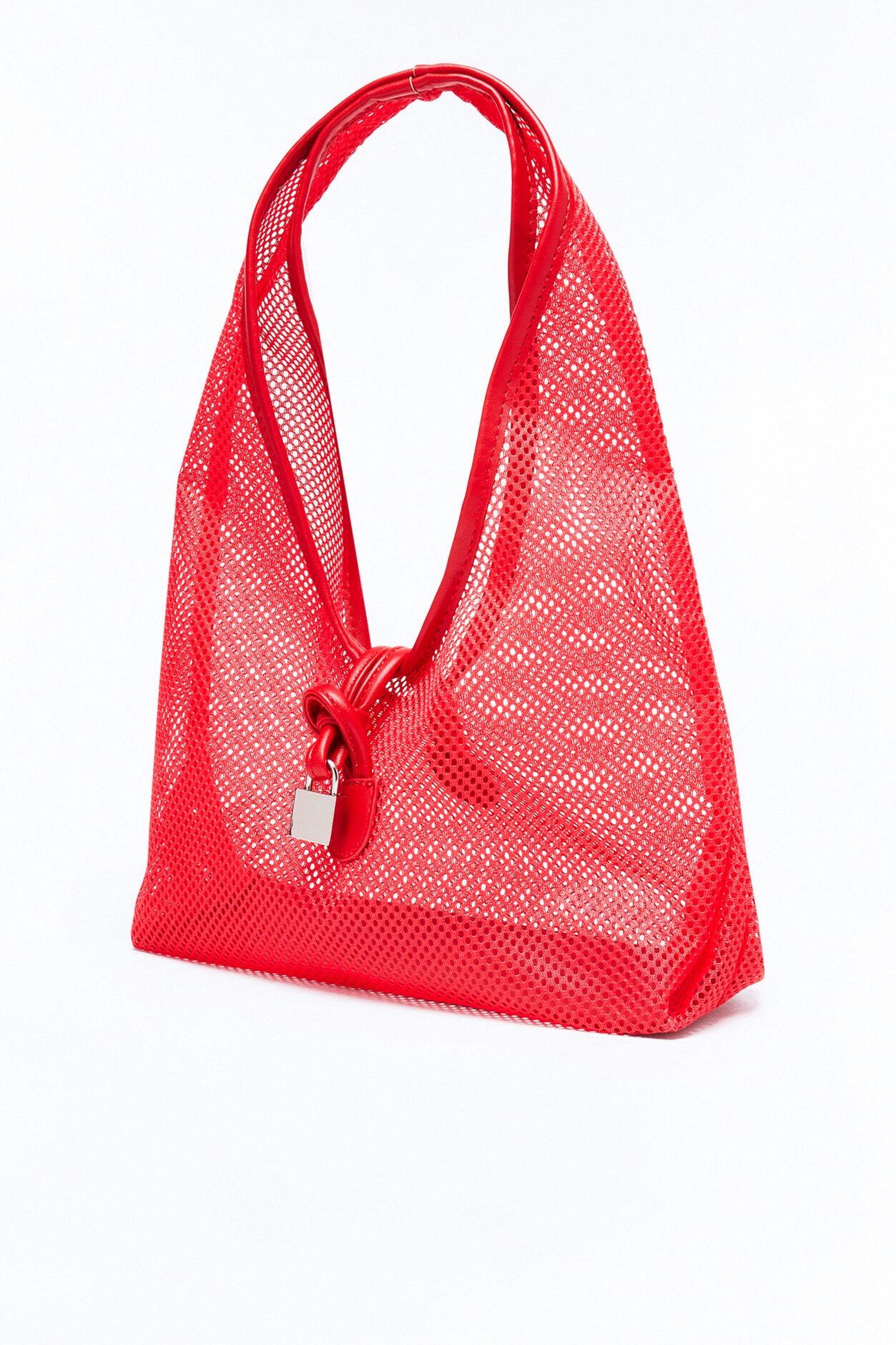 See Right Through You Mesh Shoulder Bag - Red
