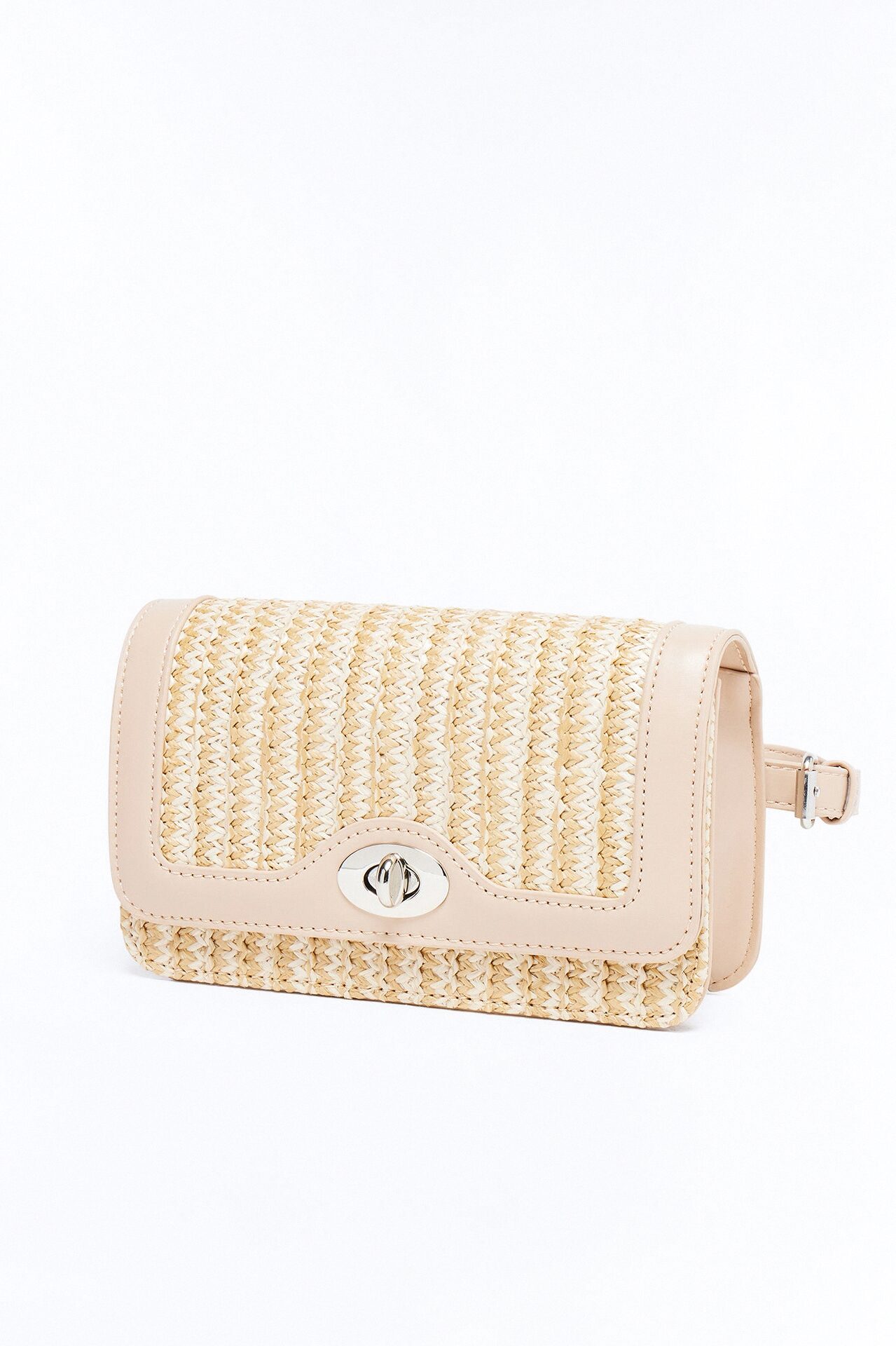 Work Life Balance Straw Belt Bag - Tan