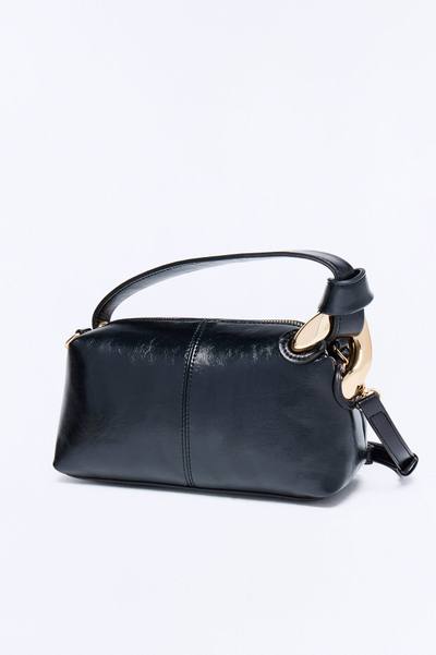 Nora Faux Leather Shoulder Handbag - Black