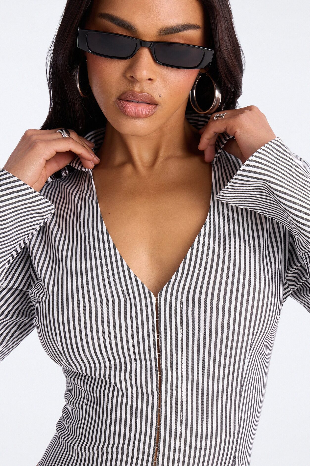 Bet On Me Bell Sleeve Stripe Top - Black/combo