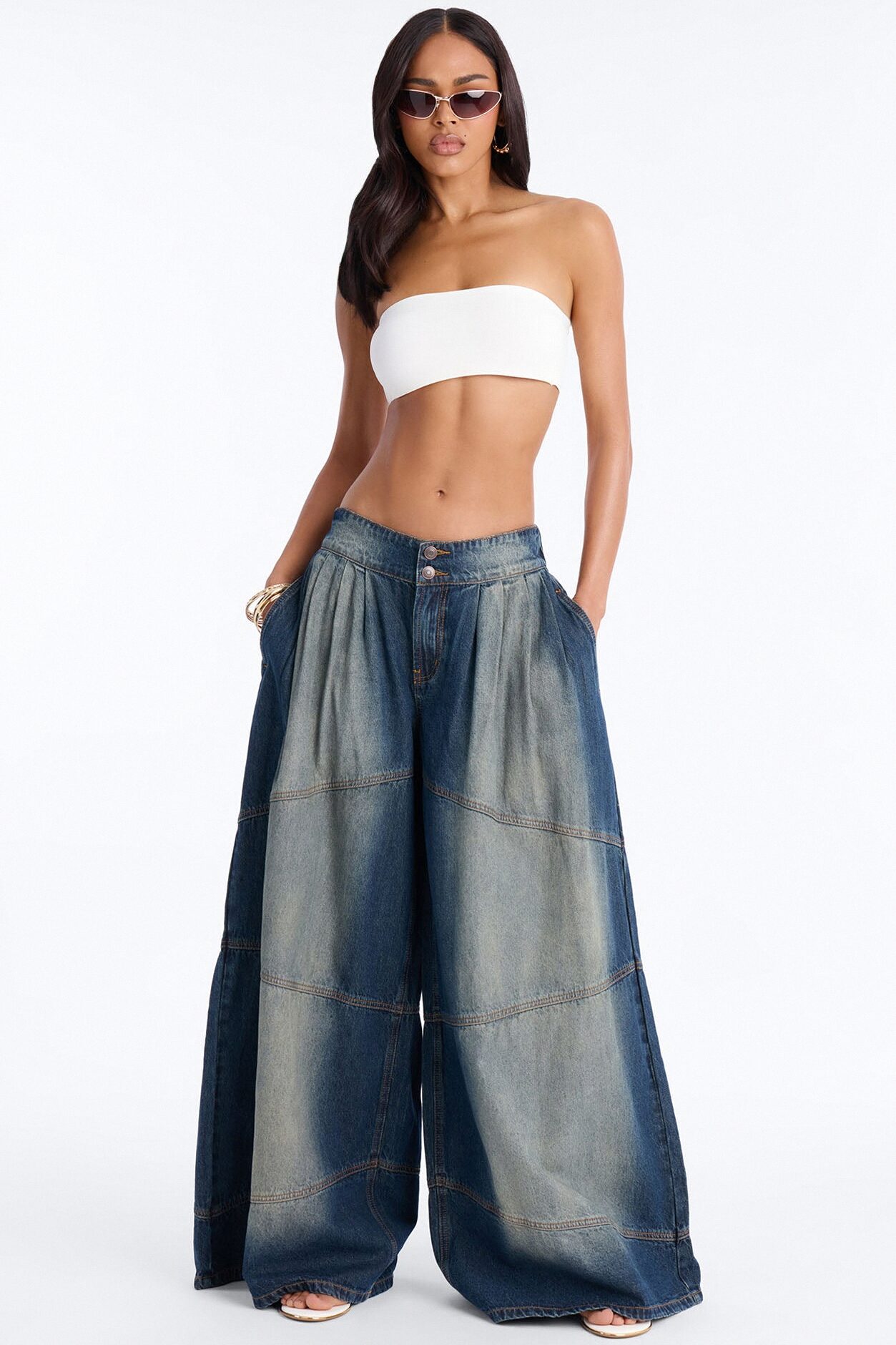 Big Journey EZ Waist Wide Leg Jeans - Vintage Wash