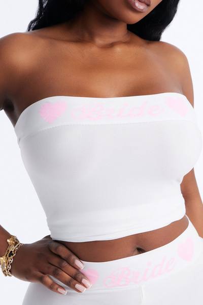 Let's Bach Bride PJ Tank & Short Set - White/Pink