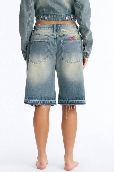 Enchanted Garden Embroidered Bermuda Shorts - Vintage Wash