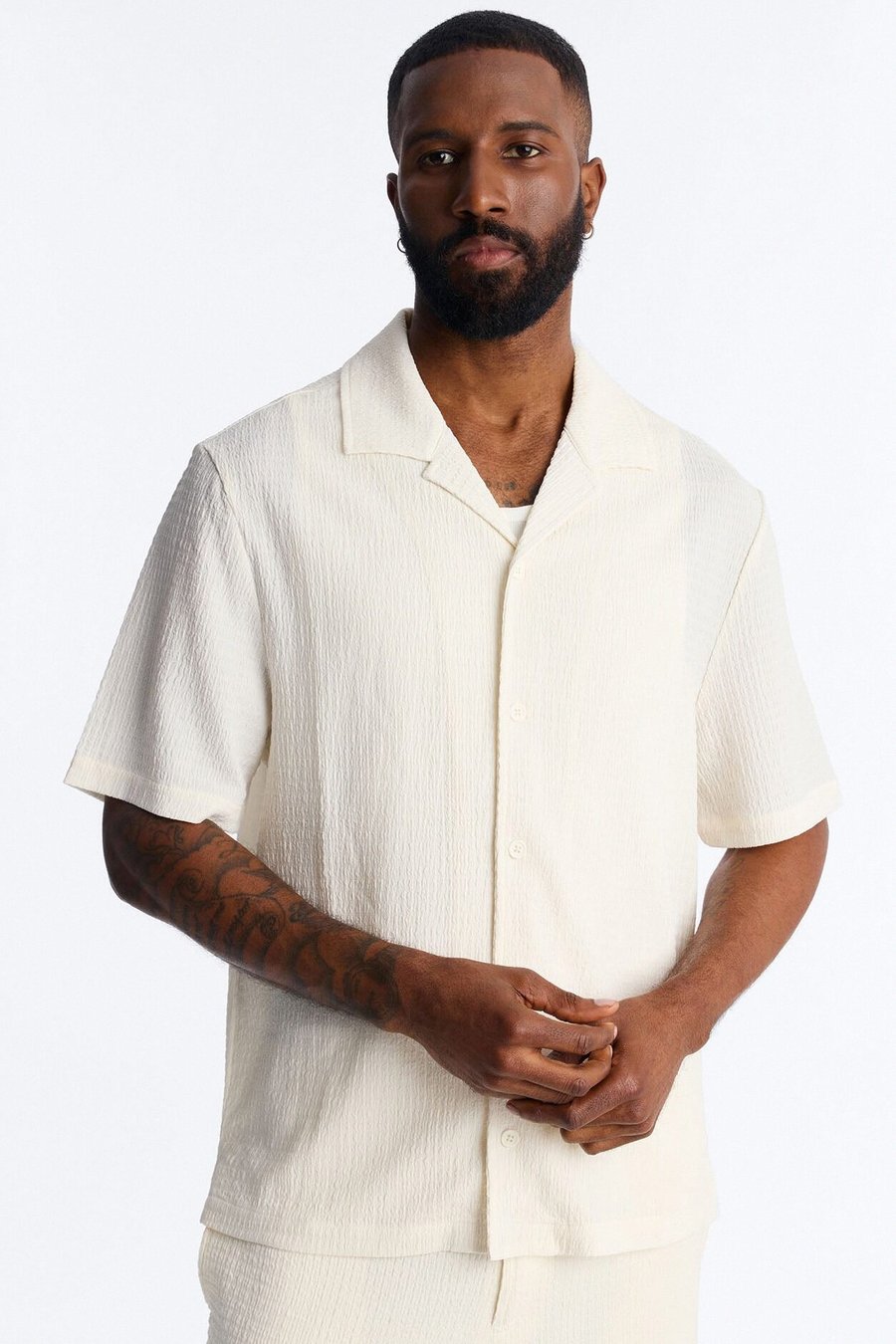 Burton Cuban Collar Button Up Shirt - White