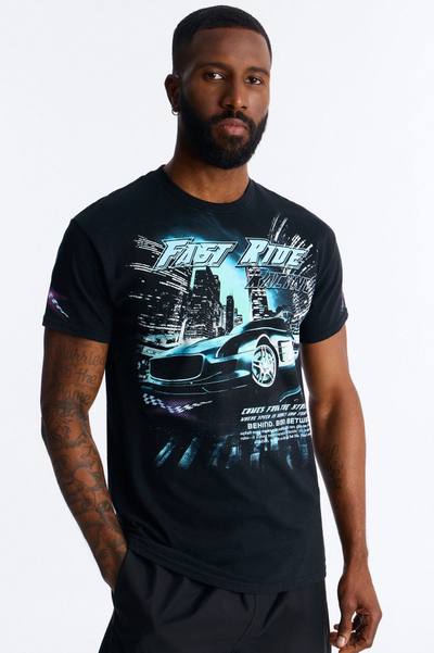 Fast Ride Racing Short Sleeve Tee - Black