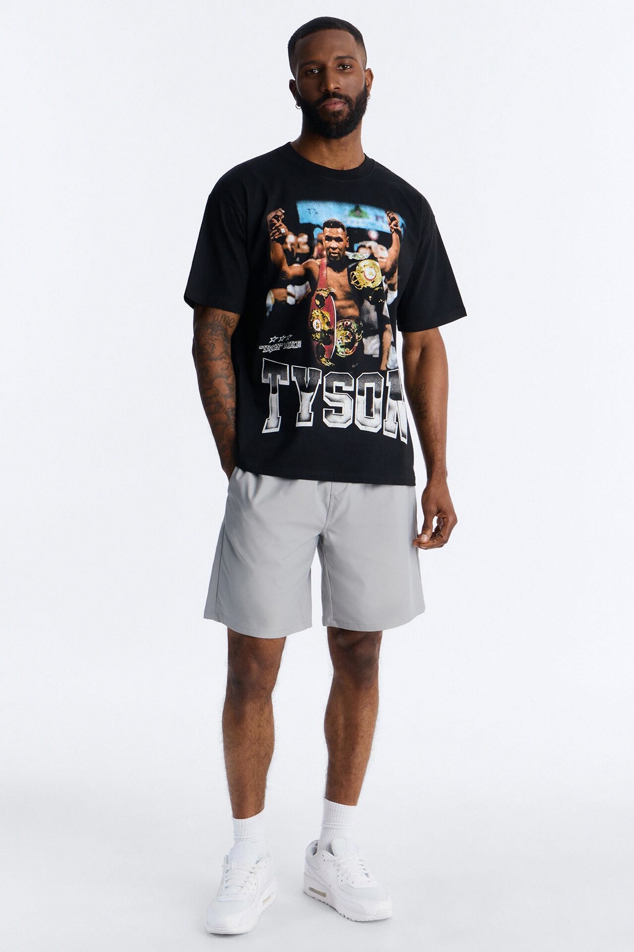Mike Tyson Knockout Tour Heavy Weight Oversized Short Sleeve Tee - Black