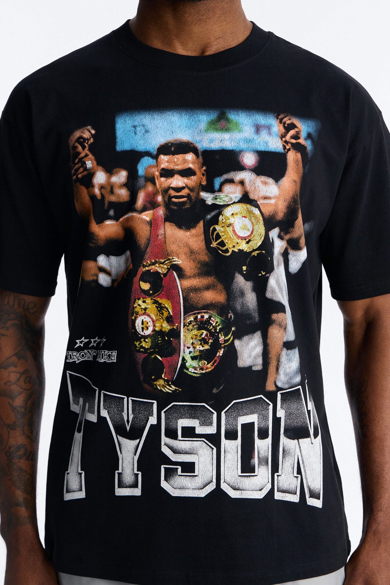 Mike Tyson Knockout Tour Heavy Weight Oversized Short Sleeve Tee - Black