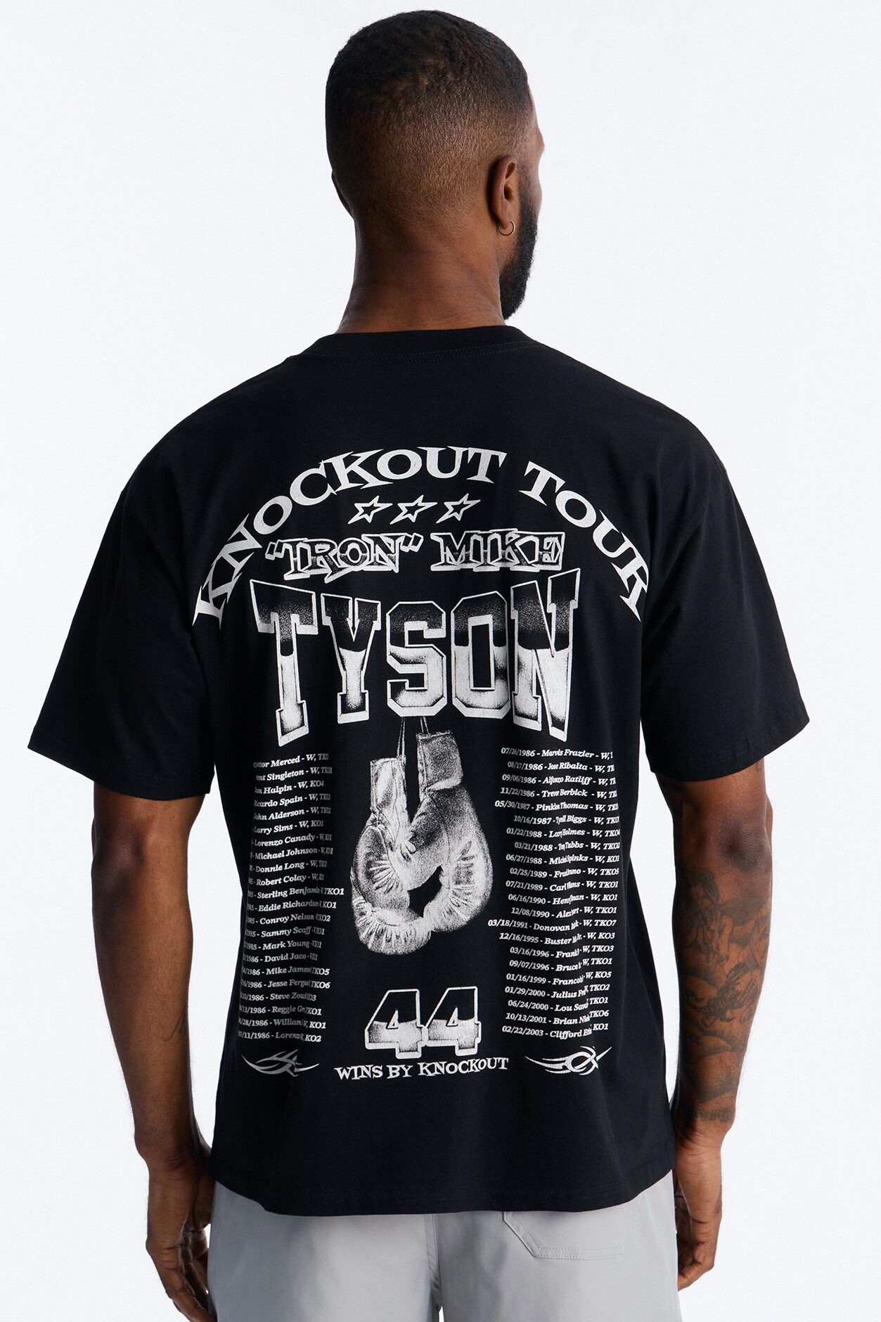 Mike Tyson Knockout Tour Heavy Weight Oversized Short Sleeve Tee - Black