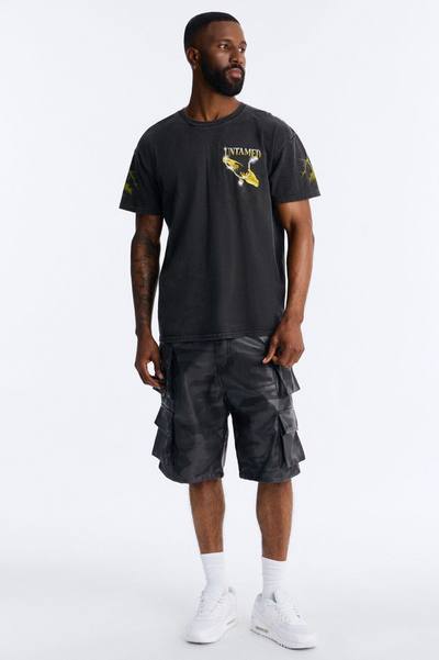Untamed Hustle Vintage Oversized Short Sleeve Tee - Black Wash